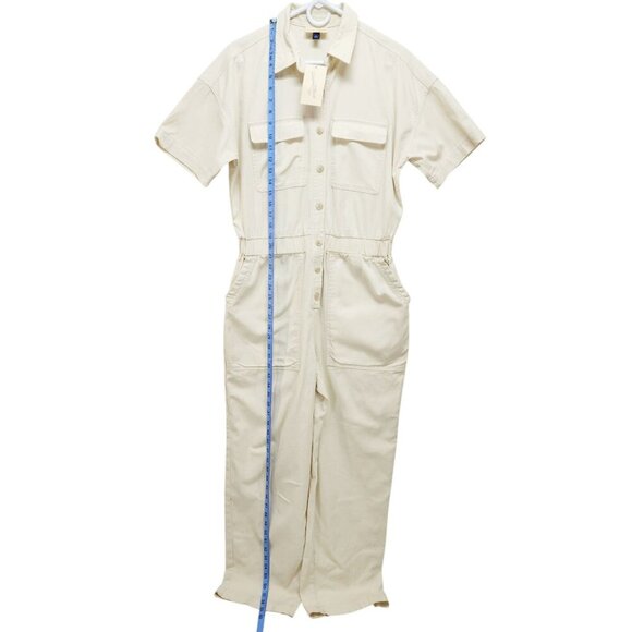 Universal Thread Womens Beige Utility Jumpsuit Overalls Short Sleeves  Size 8 - Picture 9 of 13
